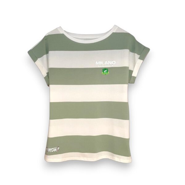 Camiseta rayas verde mujer